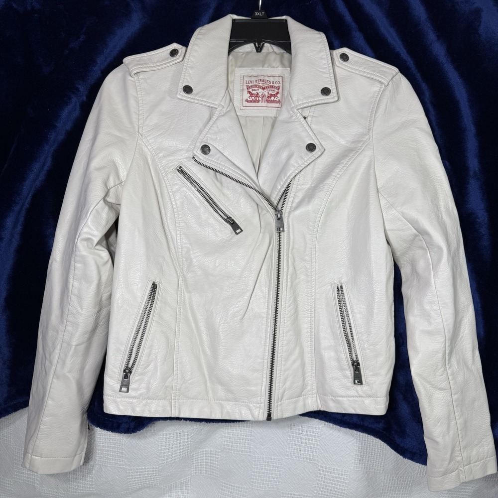 Levi's Women's Classic Faux‎ Leather Asymmetrical Moto Jacket Size Medium